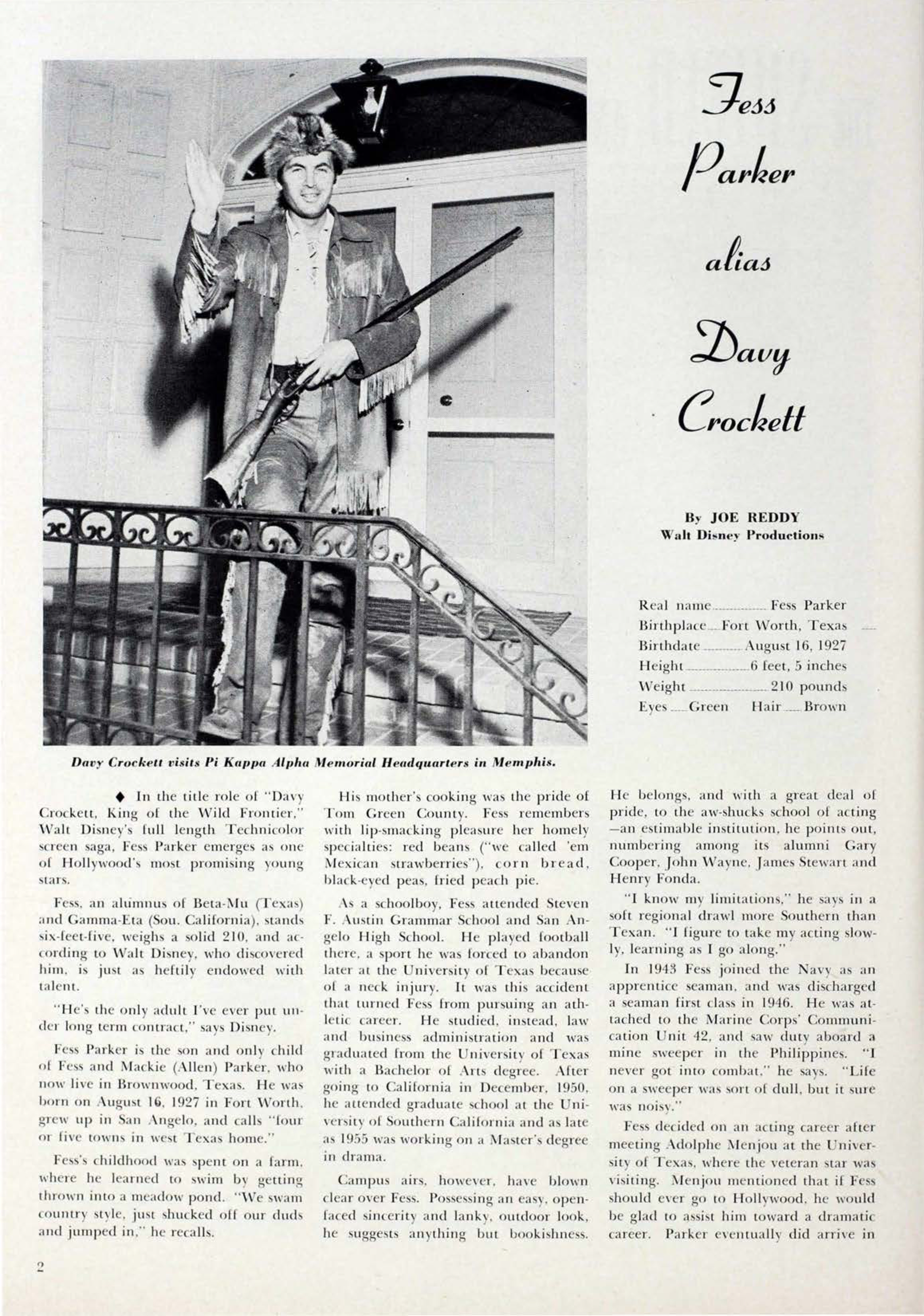 Fess Parker Alias Davy Crockett